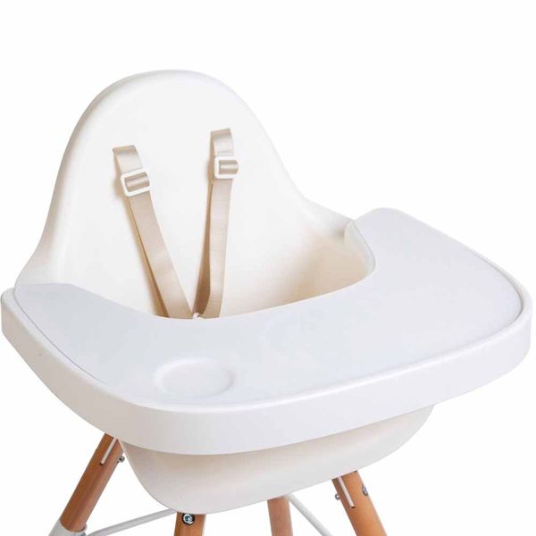 Столик до стільця для годування Childhome Evolu із силіконовим підносом - white (CHEVOTSAW) CHEVOTSAW фото