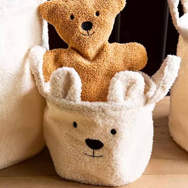 Набір корзин для іграшок Childhome Teddy, білий (CCBTWSET) CCBTWSET фото