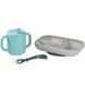 Набір силіконового посуду Beaba (3 предмети) - блакитний/сірий (913526) 913526 фото 1