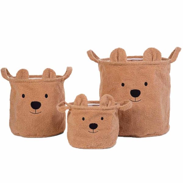 Набор корзин для игрушек Childhome Teddy, коричневый (CCBTBSET) CCBTBSET фото