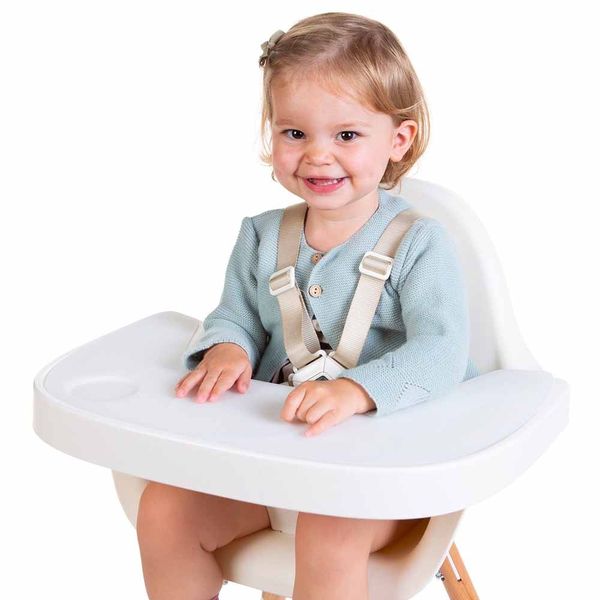 Столик к стулу для кормления Childhome Evolu с силиконовым подносом - white (CHEVOTSAW) CHEVOTSAW фото