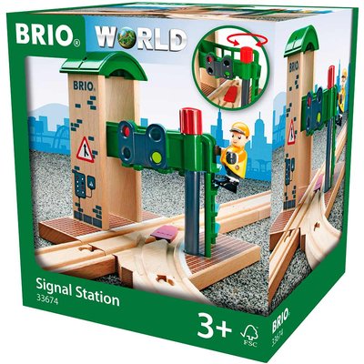 Сигнальная станция для железной дороги BRIO со стрелкой и светофором (33674) 33674 фото