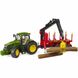 Іграшка Bruder трактор John Deere 7R 350 з причепом, краном та колодами (03154) 03154 фото 2