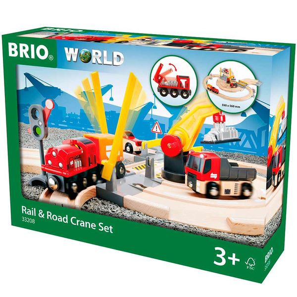Дитяча залізниця BRIO з переїздом та краном (33208) 33208 фото