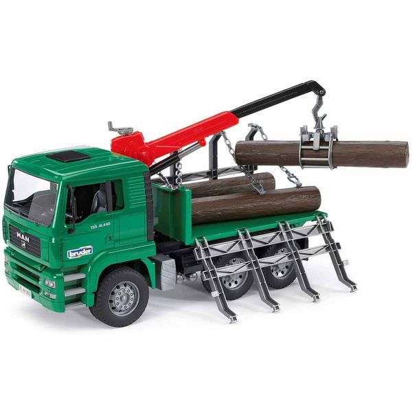Игрушка - грузовик MAN, перевозчик брёвен с краном-погрузчиком, М1:16 (02769) 02769 фото