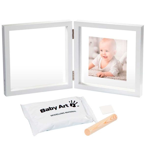 Набір для створення відбитка ручки та ніжки малюка Baby Art Подвійна рамка Прозора з відбитком (3601095800) 3601095800 фото