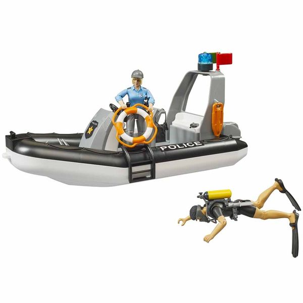 Игровой набор Bruder Полицейский пикап RAM 2500 с прицепом, лодкой и фигурками (02507) 02507 фото