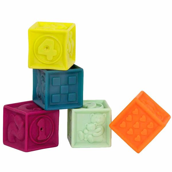 Розвивальні силіконові кубики Battat ПОЛІЧИ! (м'які кольори) (BX1481Z) BX1481Z фото
