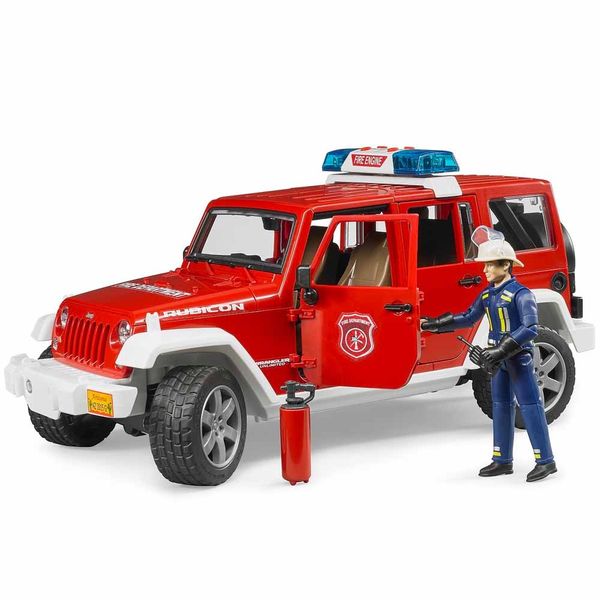 Игрушка Bruder внедорожник Jeep Wrangler cо светом, звуком и пожарником (02528) 02528 фото