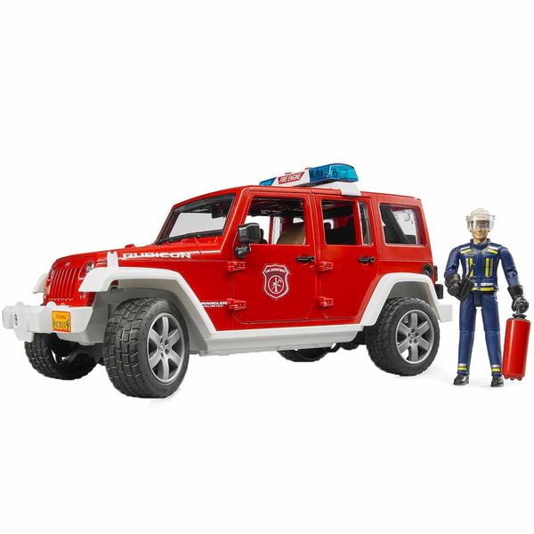Іграшка Bruder позашляховик Jeep Wrangler зі світлом, звуком та пожежником (02528) 02528 фото