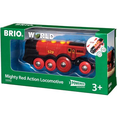 Могутній червоний локомотив для залізниці BRIO на батарейках (33592) 33592 фото