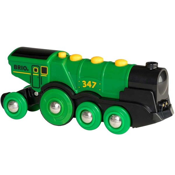 Могутній зелений локомотив для залізниці BRIO на батарейках (33593) 33593 фото