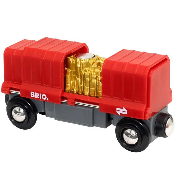 Вантажний вагон для залізниці BRIO із золотом (33938) 33938 фото