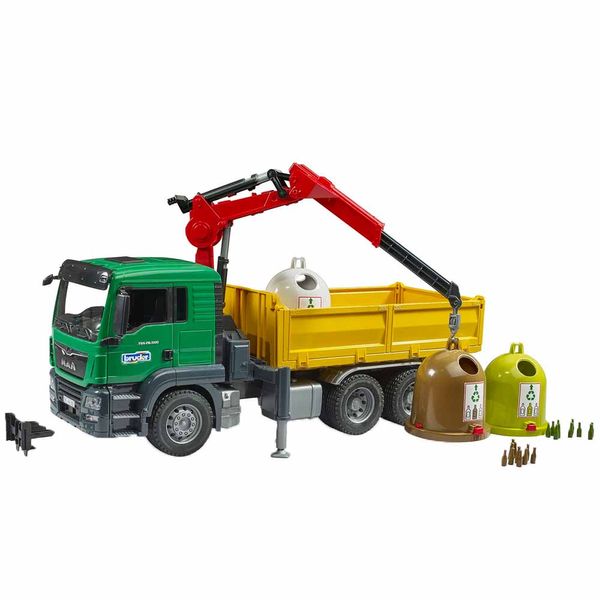 Машинка Bruder вантажівка MAN TGS з маніпулятором та сміттєвими контейнерами (03753) 03753 фото