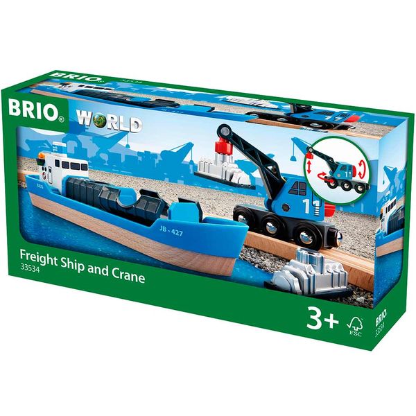 Корабель для залізниці BRIO з вагоном-краном (33534) 33534 фото