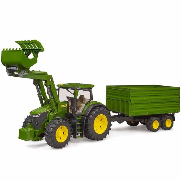 Іграшка Bruder трактор John Deere 7R 350 з навантажувачем та причепом (03155) 03155 фото