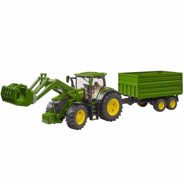 Іграшка Bruder трактор John Deere 7R 350 з навантажувачем та причепом (03155) 03155 фото