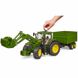Іграшка Bruder трактор John Deere 7R 350 з навантажувачем та причепом (03155) 03155 фото 4