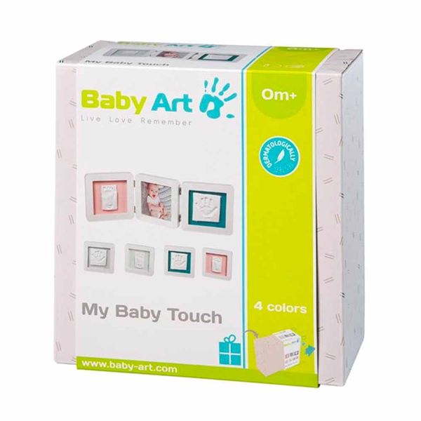Набір для створення відбитка ручки та ніжки малюка Baby Art Потрійна рамка Пастель (3601095300) 3601095300 фото