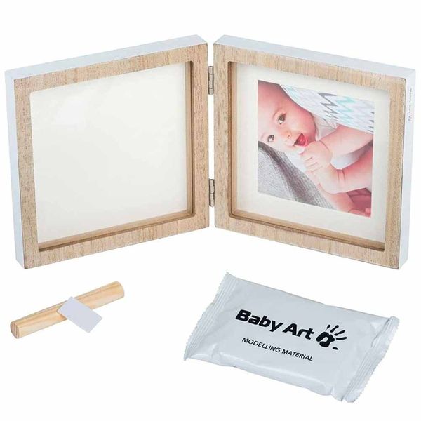 Набор для создания отпечатка ручки и ножки малыша Baby Art Двойная рамка Деревянная (3601098300) 3601098300 фото