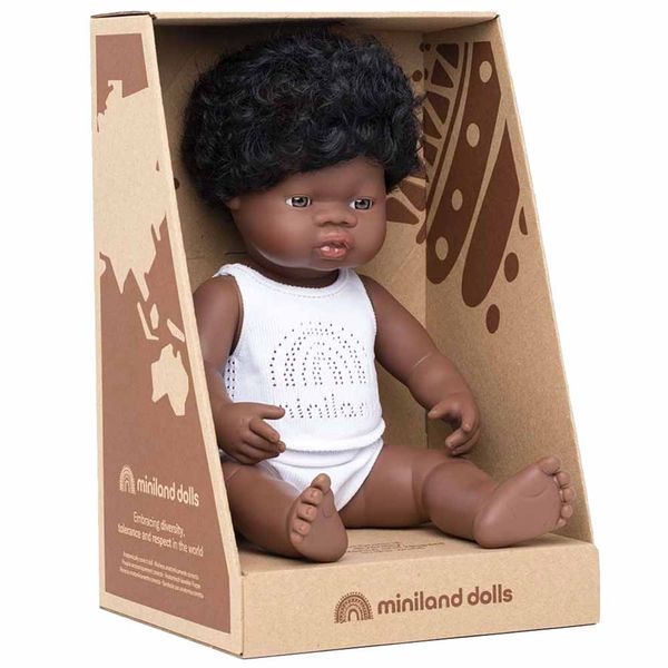 Кукла-пупс Miniland анатомическая, 38см, мальчик-африканец (31153) 31153 фото