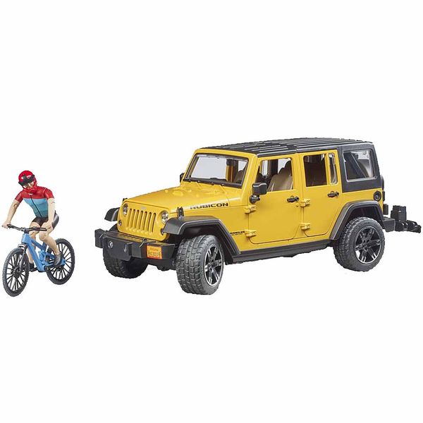 Іграшка Bruder Джип Jeep Rubicon з фігуркою велосипедиста на гірському байку (02543) 02543 фото