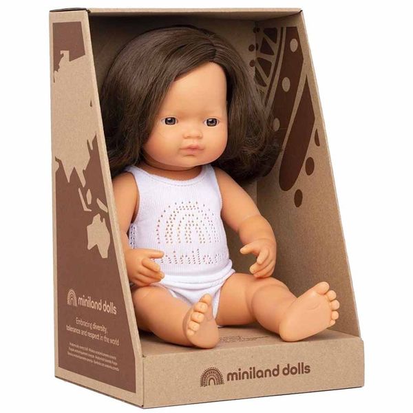 Кукла-пупс Miniland анатомическая, 38см, девочка-шатенка (31180) 31180 фото