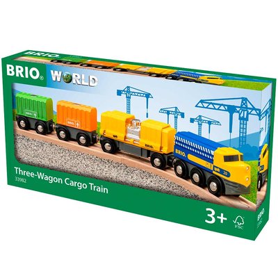 Грузовой поезд BRIO с тремя вагонами (33982) 33982 фото