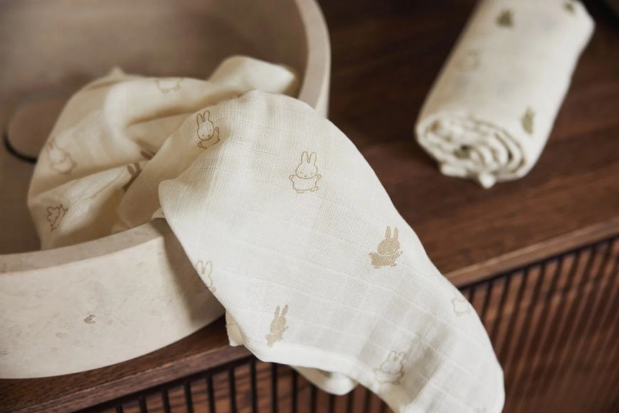 Муслінові пелюшки Jollein Happy Miffy 70&times;70 см, нуга, 3 шт. (535-851-67094) 535-851-67094 фото
