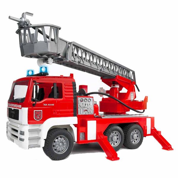 Игрушка пожарная машина Bruder с лестницей (водяная помпа+свет и звук), М1:16 (02771) 02771 фото