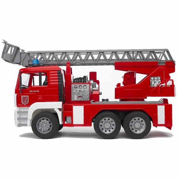 Іграшка пожежна машина Bruder зі сходами (водяна помпа+світло та звук), М1:16 (02771) 02771 фото
